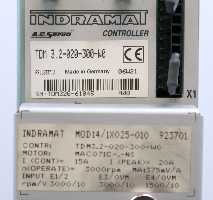 Bild des Artikels INDRAMAT-AC-Servo-Controller-TDM-3.2-020-300-W0-MOD14/1X025-010-!-überholt-!