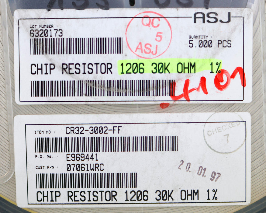 Bild des Artikels ASJ-ELECTRONICS-4500x-SMD-Widerstand-30kΩ-1206-CR32-3002-FF-30000-Ohm-07061WRC