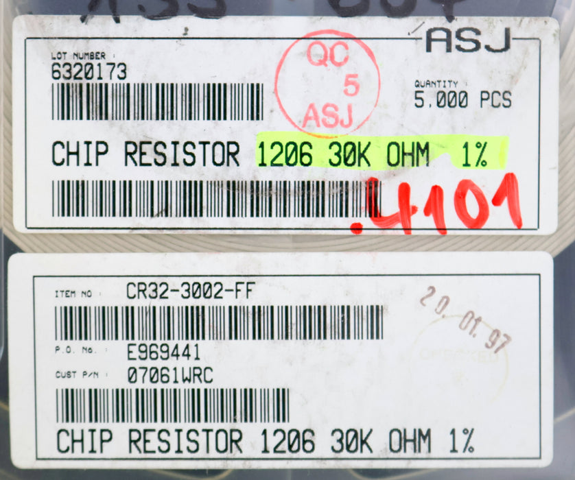 Bild des Artikels ASJ-ELECTRONICS-1000x-SMD-Widerstand-30kΩ-1206-CR32-3002-FF-30000-Ohm-07061WRC
