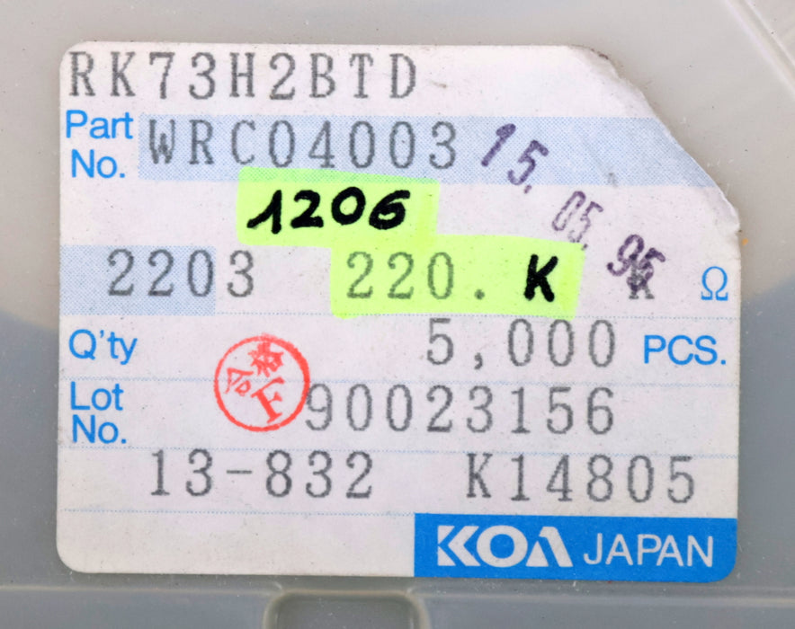 Bild des Artikels KOA-2000x-SMD-Widerstand-220kΩ-1206-RK73H2BTD-220000-Ohm-Model-WRC04003