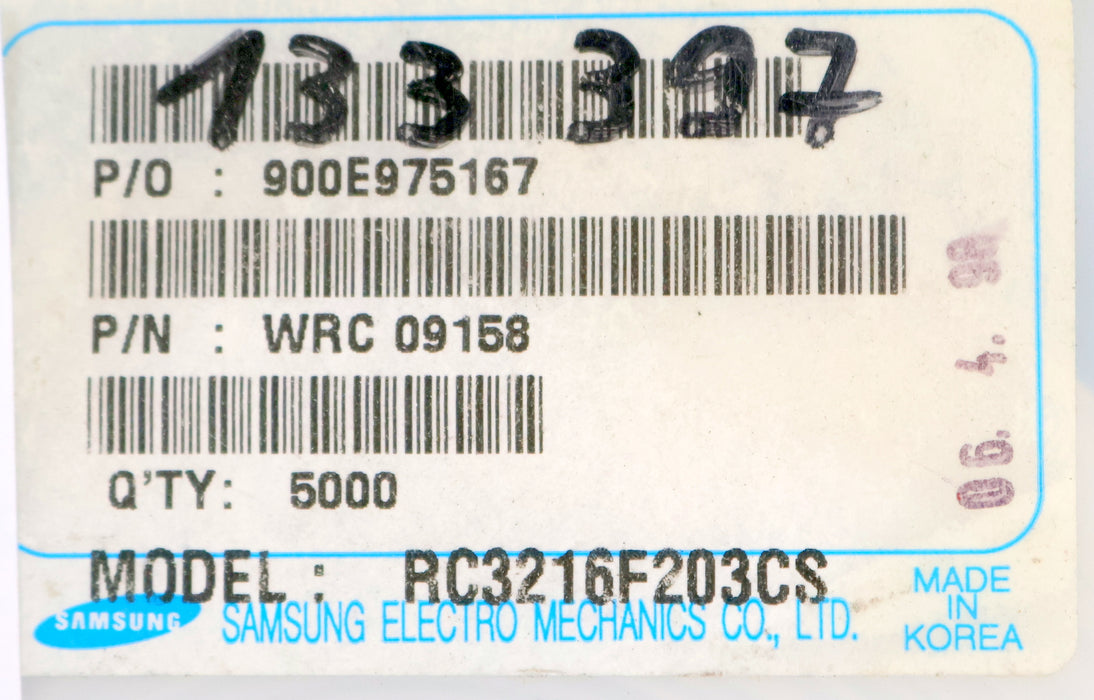 Bild des Artikels SAMSUNG-3800x-SMD-Widerstand-20kΩ-RC-1/4-W-20000-Ohm-Model-RC3216F203CS