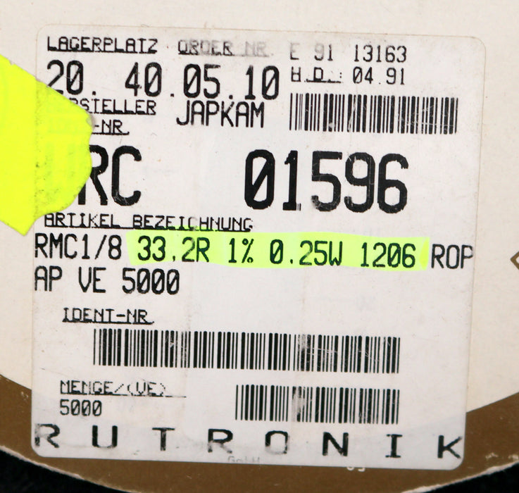 Bild des Artikels KAMAYA-ELECTRIC-4000x-SMD-Widerstand-33,2Ω-RMC-1/8-3329F-33,2-Ohm-Model-52-5RU