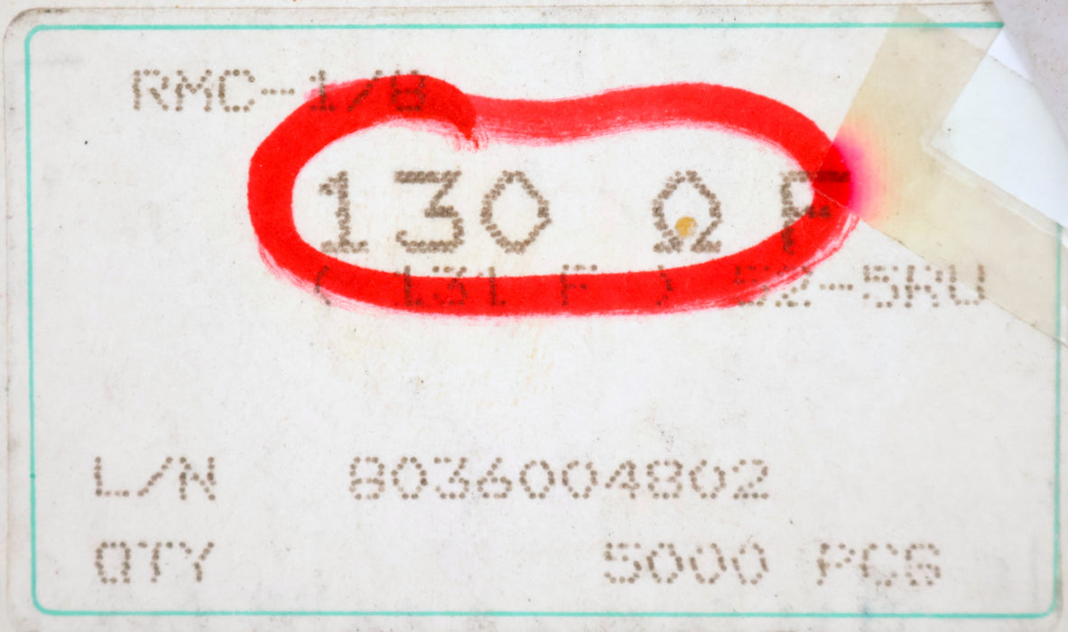 Bild des Artikels KAMAYA-ELECTRIC-4000x-SMD-Widerstand-130Ω-RMC-1/8-131F-130-Ohm-Model-52-5RU