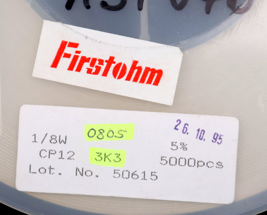 Bild des Artikels FIRSTOHM-4500x-SMD-Widerstand-3k3Ω-CP12-1/8W-3300-Ohm-Lot.No.-50615