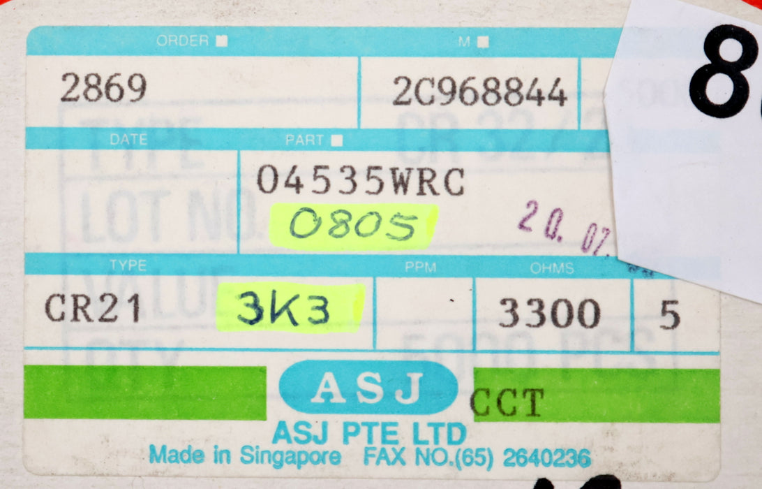 Bild des Artikels ASJ-ELECTRONICS-4800x-SMD-Widerstand-3k3Ω-0805-CR32-21-3300-Ohm-Model-04535WRC