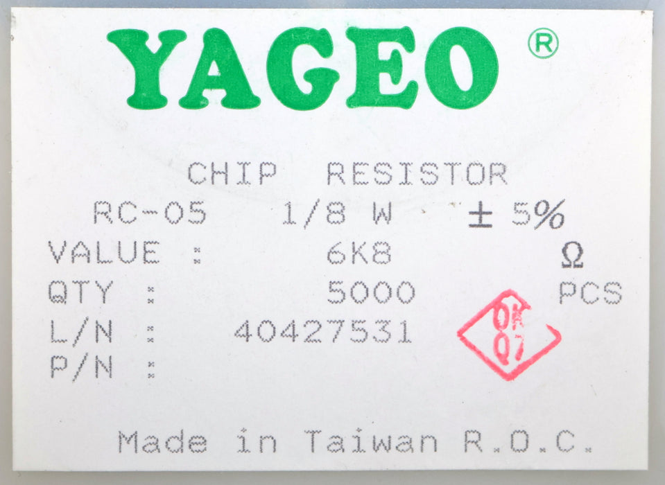 Bild des Artikels YAGEO-5000x-SMD-Widerstand-6,8kΩ-6800-Ohm-Model-RC-05-WRC04173