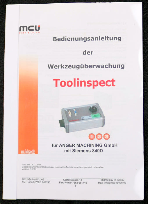 Bild des Artikels MCU-TOOLINSPECT-Werkzeugüberwachung-Ti-DP1-HW:-5003-F-mit-Dokumentation-CD