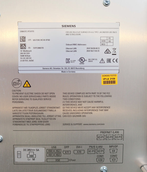 Bild des Artikels SIEMENS-SIMATIC-IPC477D-Einbaugeräte-Multi-Touchscreen-19"--6AV7240-3KC40-0PA0