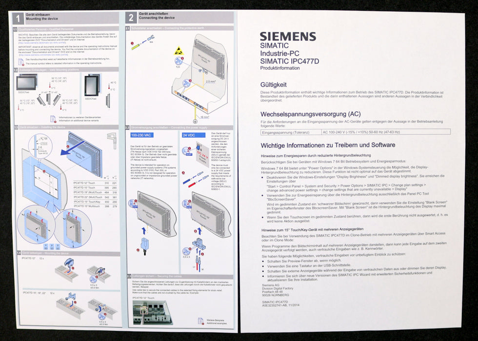 Bild des Artikels SIEMENS-SIMATIC-IPC477D-Einbaugeräte-Multi-Touchscreen-19"--6AV7240-3KC40-0PA0