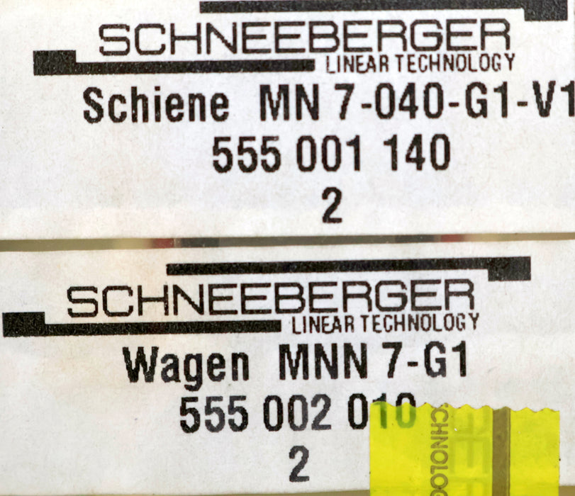Bild des Artikels SCHNEEBERGER-2x-Führungswagen-+2x-Schiene-Miniaturführung-MNN-7-G1