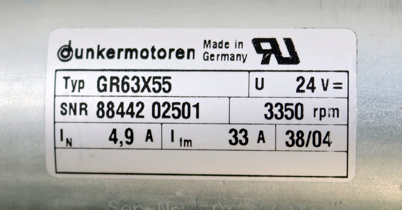 Bild des Artikels DUNKERMOTOREN-Getriebemotor-Typ-GR63X55-Nennspannung-24V-Nennstrom-4,9A