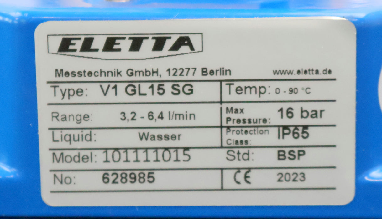 Bild des Artikels ELETTA-Durchflusswächter-Type:-V1-GL15-SG-Model-101111015-3,2-6,4l/min-16bar