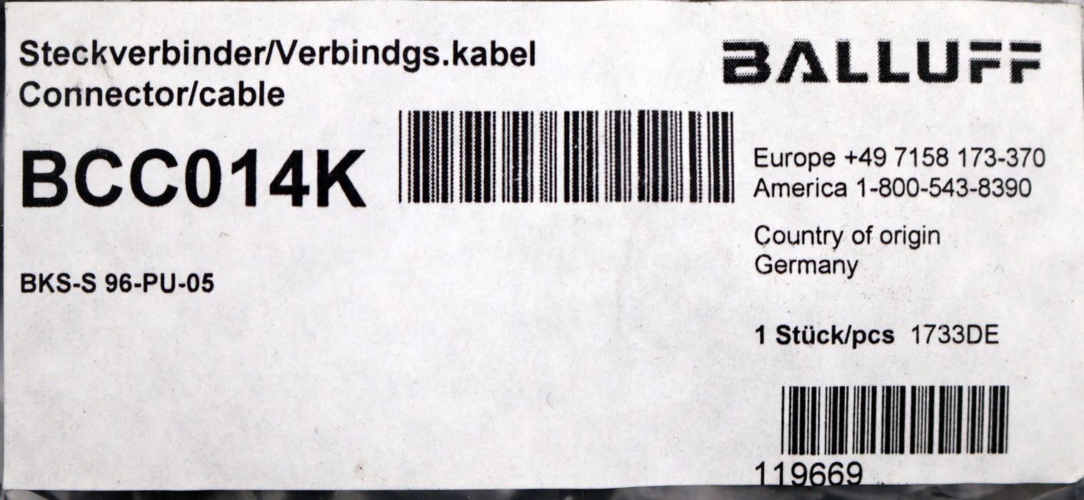 Bild des Artikels BALLUFF-Anschlussleitungen-BCC014K-BKS-S-96-PU-05-Kabellänge-5m-M16x0.75-Buchse