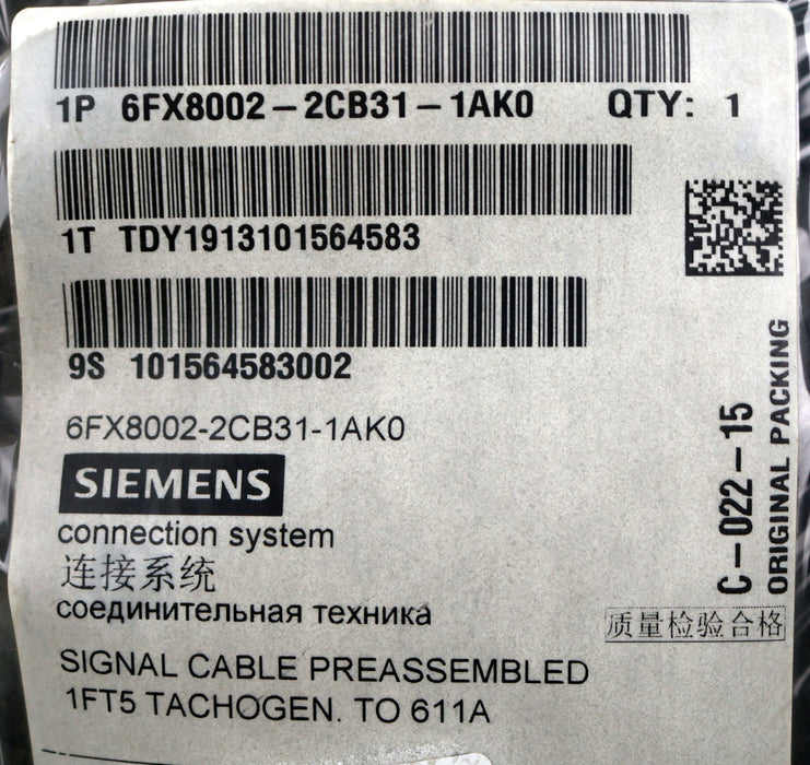 Bild des Artikels SIEMENS-9m-Signalleitung-6FX8002-2CB31-1AK0-konfektioniert-1FT5-TG/RLG-an-611A