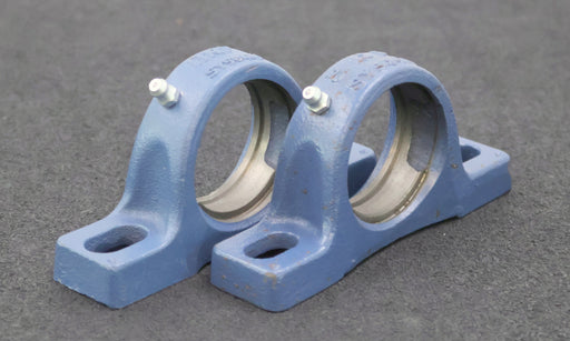 Bild des Artikels SKF-2x-Stehlagergehäuse-für-Spannringlager-aus-Gusseisen-SY-504-M-LochØ-46mm