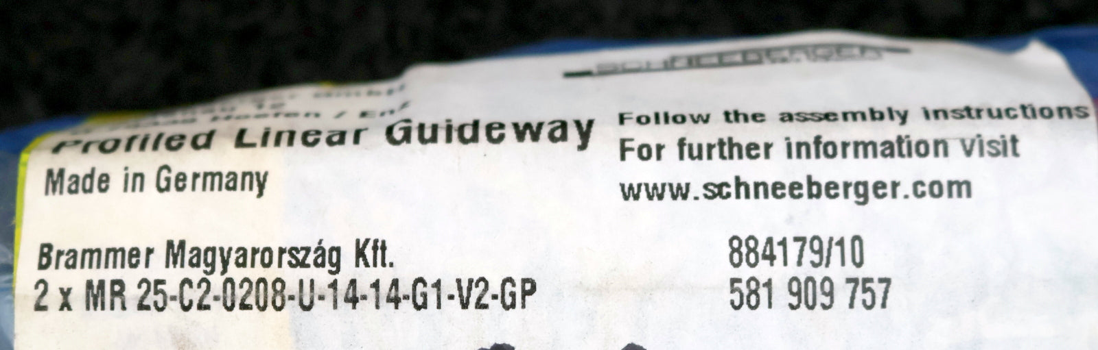 Bild des Artikels SCHNEEBERGER-Linearführung-mit-2-Schlitten-MR-25-C2-0208-U-14-14-G1-V2-GP