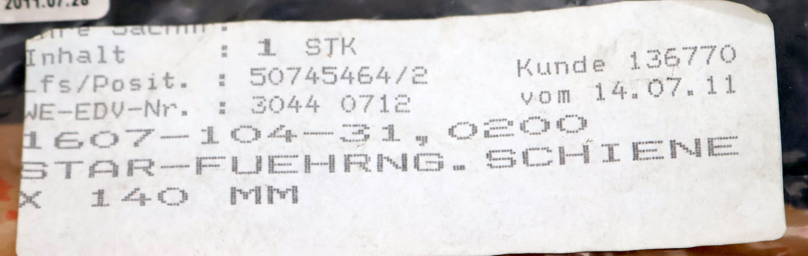 Bild des Artikels Führungsschiene-1607-104-31-Länge-140mm-Baugröße-15mm-gebraucht