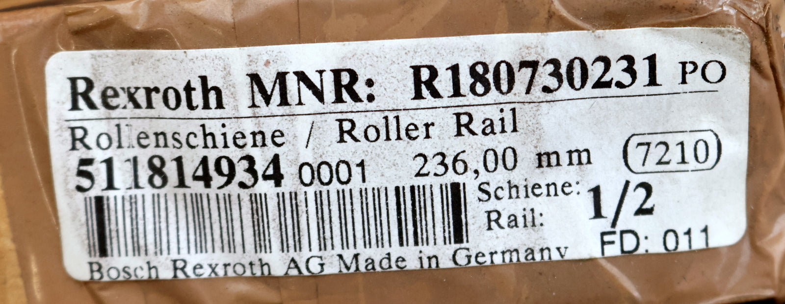 Bild des Artikels REXROTH-Rollenschiene-MNR:-R180730231-Baugröße-35mm-Schienenlänge-236mm