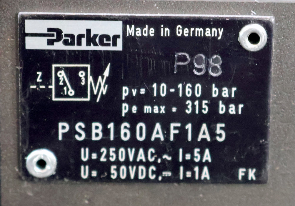 Bild des Artikels PARKER-Druckschalter-PSB160AF1A5-250VAC-5A-50VDC-1A-pv=-10-160bar