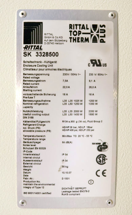 Bild des Artikels RITTAL-Wandanbau-Kühlgerät-SK-3328500-Kühlleistung-L35-L35/50-Hz:-2,1-kW