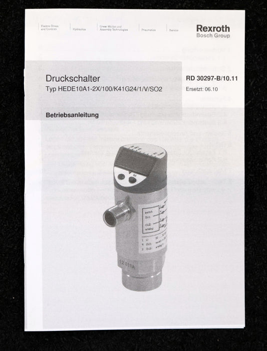 Bild des Artikels REXROTH-Druckschalter-HEDE10A1-20/100/K41G24/1/V/502-R901251392-IP67-18…36VDC