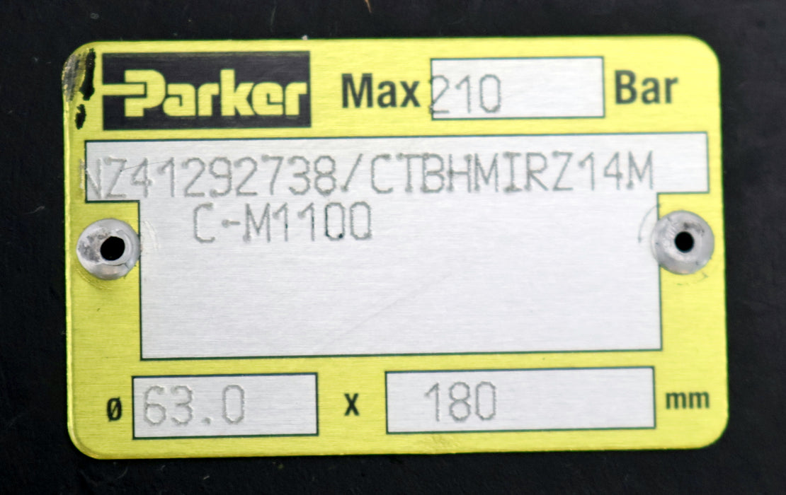 Bild des Artikels PARKER-Hydraulikzylinder-CTBHMIRZ14MC-M1100-Ø-63x180mm-max.-210bar-gebraucht