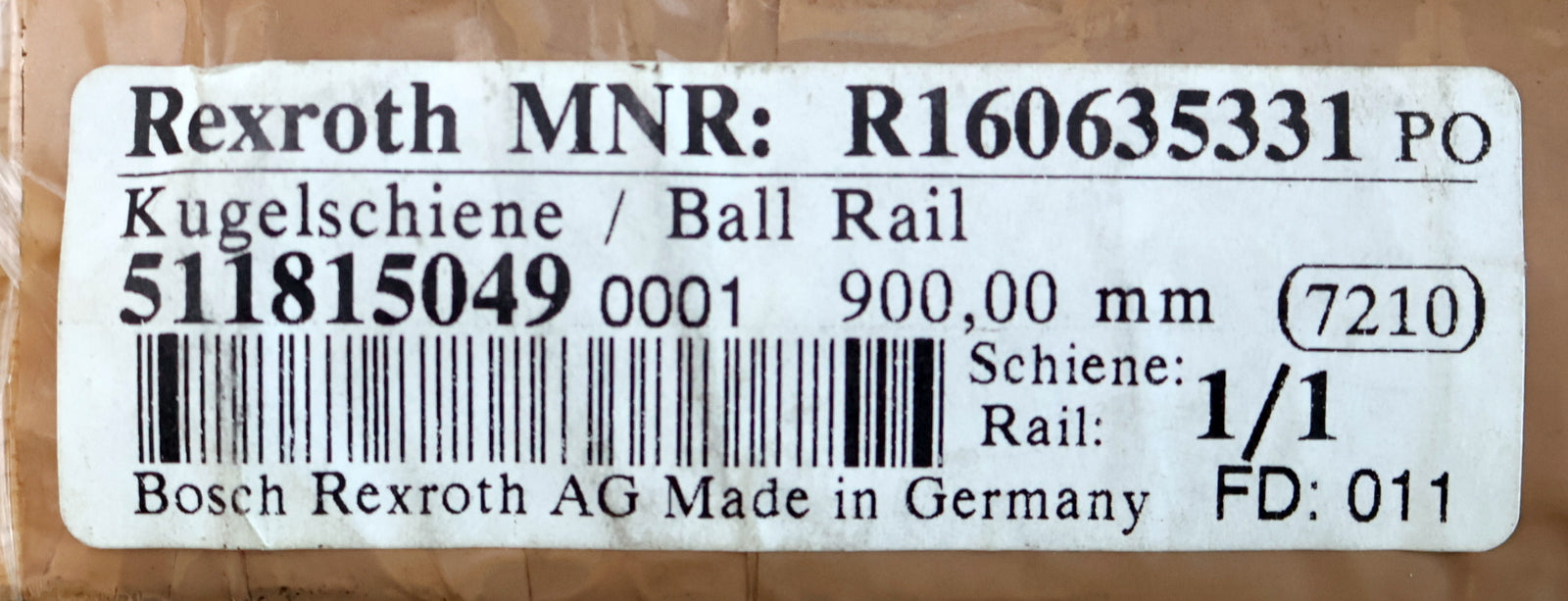 Bild des Artikels REXROTH-Kugelschiene-Ball-Rail-MNR:-R160635331-Länge-900mm-unbenutzt