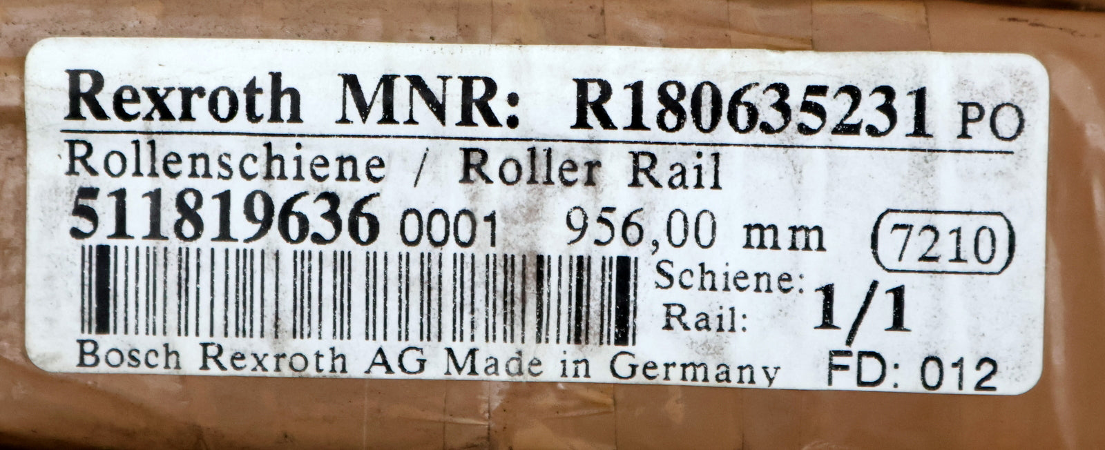 Bild des Artikels REXROTH-Rollenschiene-Roller-Rail-MNR:-R180635231-Länge-956mm-unbenutzt