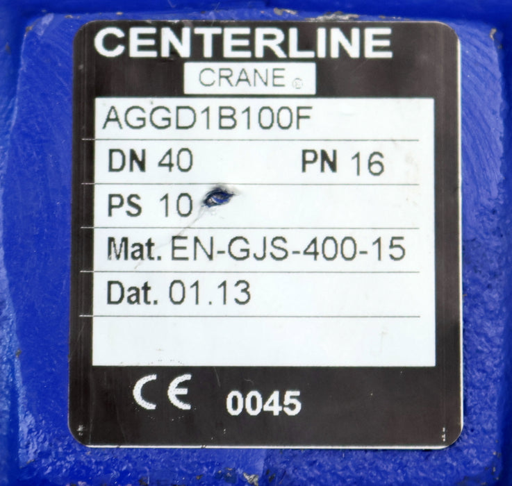 Bild des Artikels CENTERLINE-Absperrklappe-AGGD1B100F-Mat.-EN-GJS-400-15-DN40-PN16-PS10-unbenutzt