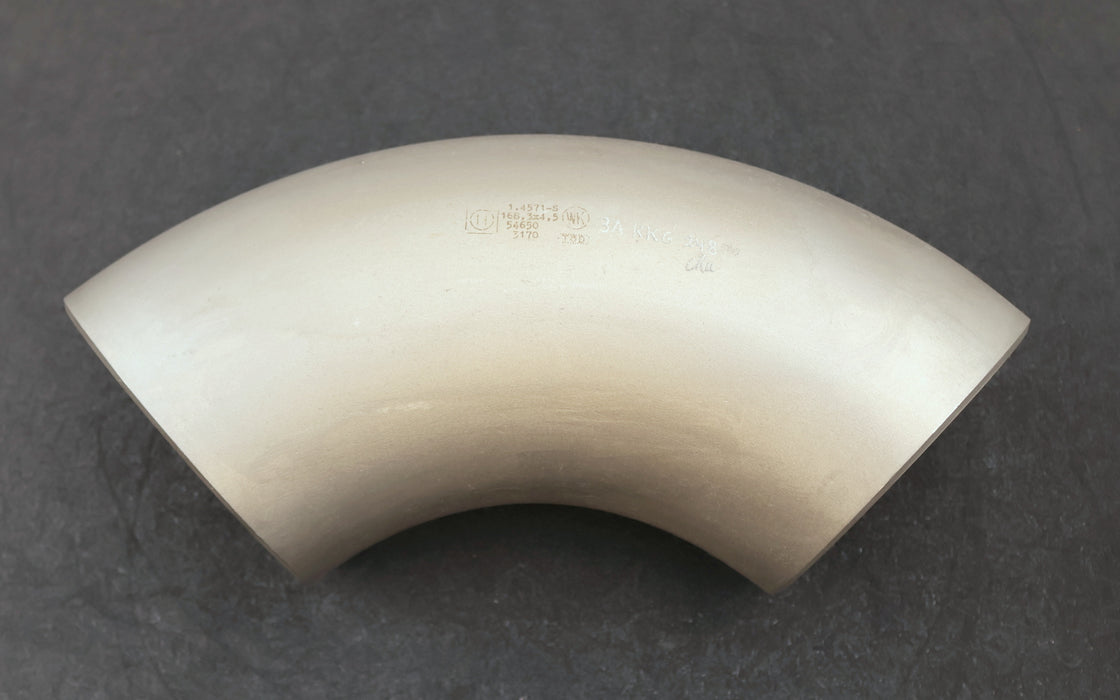 Bild des Artikels 90°-Rohrbogen-nach-DIN2605-Abmessungen-168,3x4,5mm-Material-1.4571-S-Edelstahl