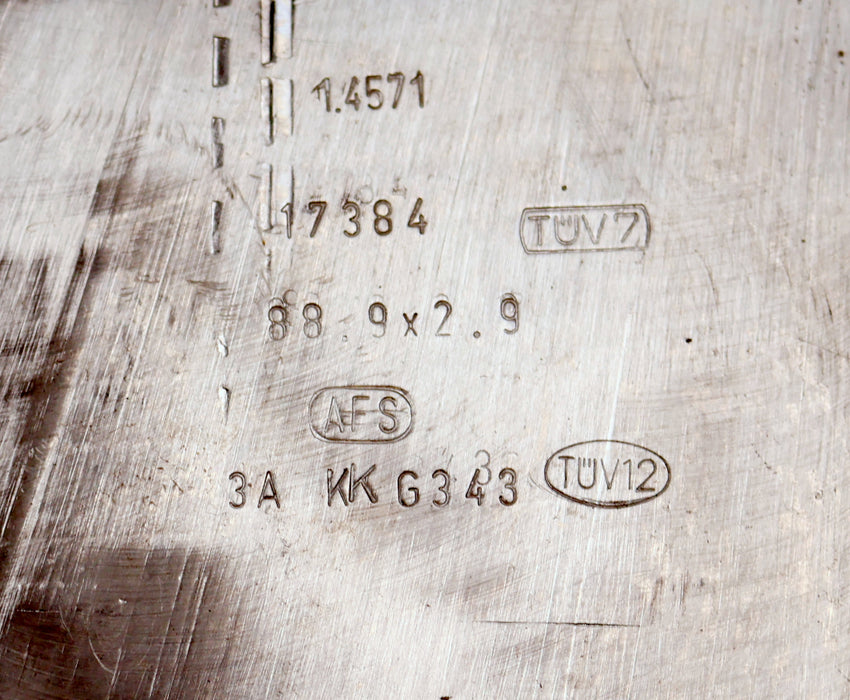 Bild des Artikels KG-Schweiß-T-Stück-nach-DIN2615-Abmessungen-88,9x2,9mm-Edelstahl-1.4571-V4A