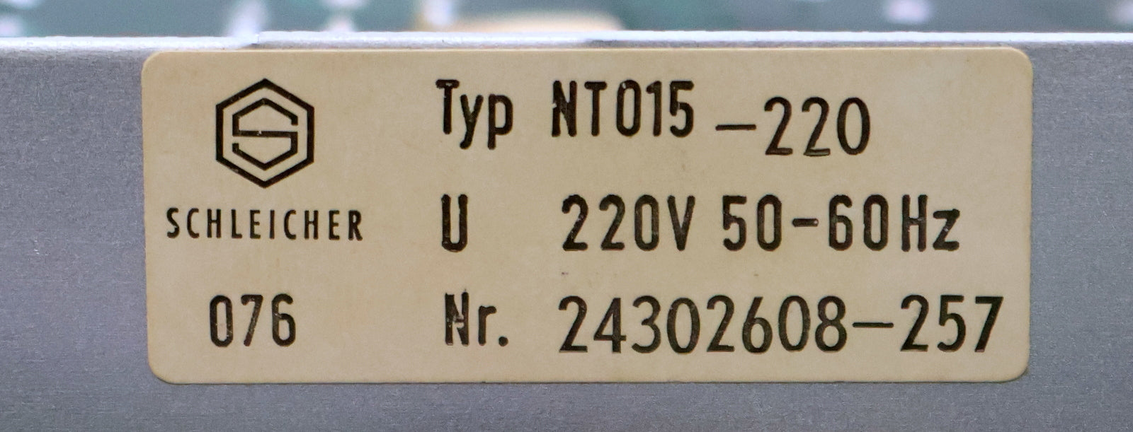 Bild des Artikels SCHLEICHER-Netzteil-NT015-220-220VAC-50-60Hz-KL-803-52A-LUE020+038-94V-0