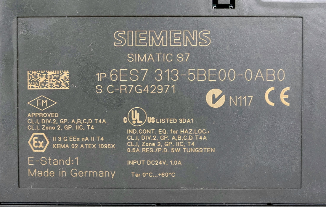 Bild des Artikels SIEMENS-SIMATIC-S7-CPU313C-6ES7313-5BE00-0AB0-E-Stand-1-gebraucht