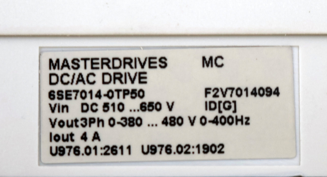 Bild des Artikels SIEMENS-MASTERDRIVES-Spannungszwischenkreisumrichter-6SE7014-0TP50-Z-Z=-C12+C43