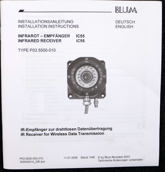 Bild des Artikels BLUM-NOVOTEST-IR-Receiver-Infrarot-Empfänger-IC55E-Type-P03.5500-010