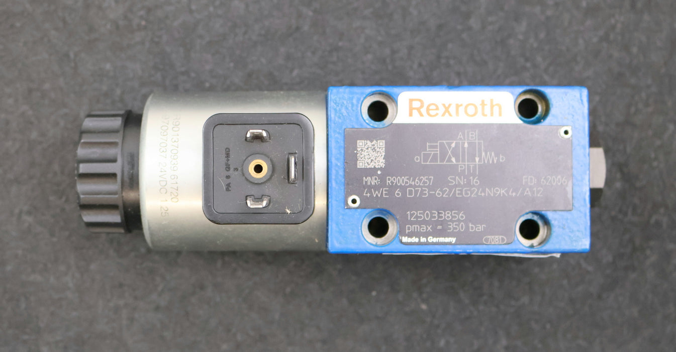 Bild des Artikels REXROTH-4/2-Wege-Magnetventil-R900546257-4WE6D73-62/EG24N9K4/A12-pmax=-350bar