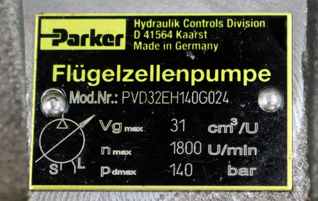 Bild des Artikels PARKER-Flügelzellenpumpe-PVD32EH140G024-n=-1800U/min-Vg=-31cm³/U-p=-140bar