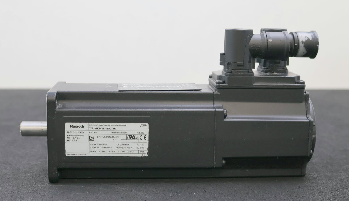 Bild des Artikels INDRAMAT-Servomotor-MHD041B-144-PG1-UN-Part.No.-R911274054-2,7Nm-7,5A-IP65