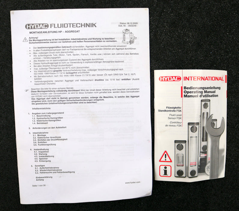 Bild des Artikels HYDAC-HP-Aggregat-Mat.Nr.-481082-pmax=-350bar-n=-1350/1670U/min