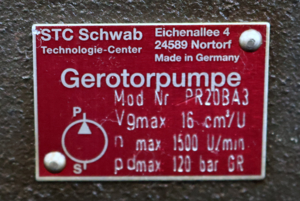 Bild des Artikels STC-SCHWAB-Gerotor-Pumpe-PR20BA3-Vgmax=-16cm³/U-nmax=-1500U/min-pmax=-120bar-GR