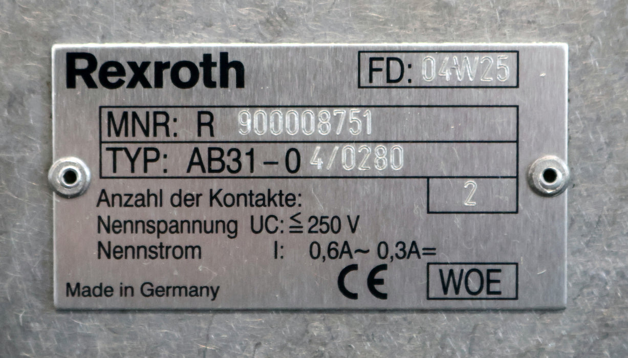 Bild des Artikels REXROTH-Füllstandsschalter-AB31-04/0280-R900008751-unbenutzt