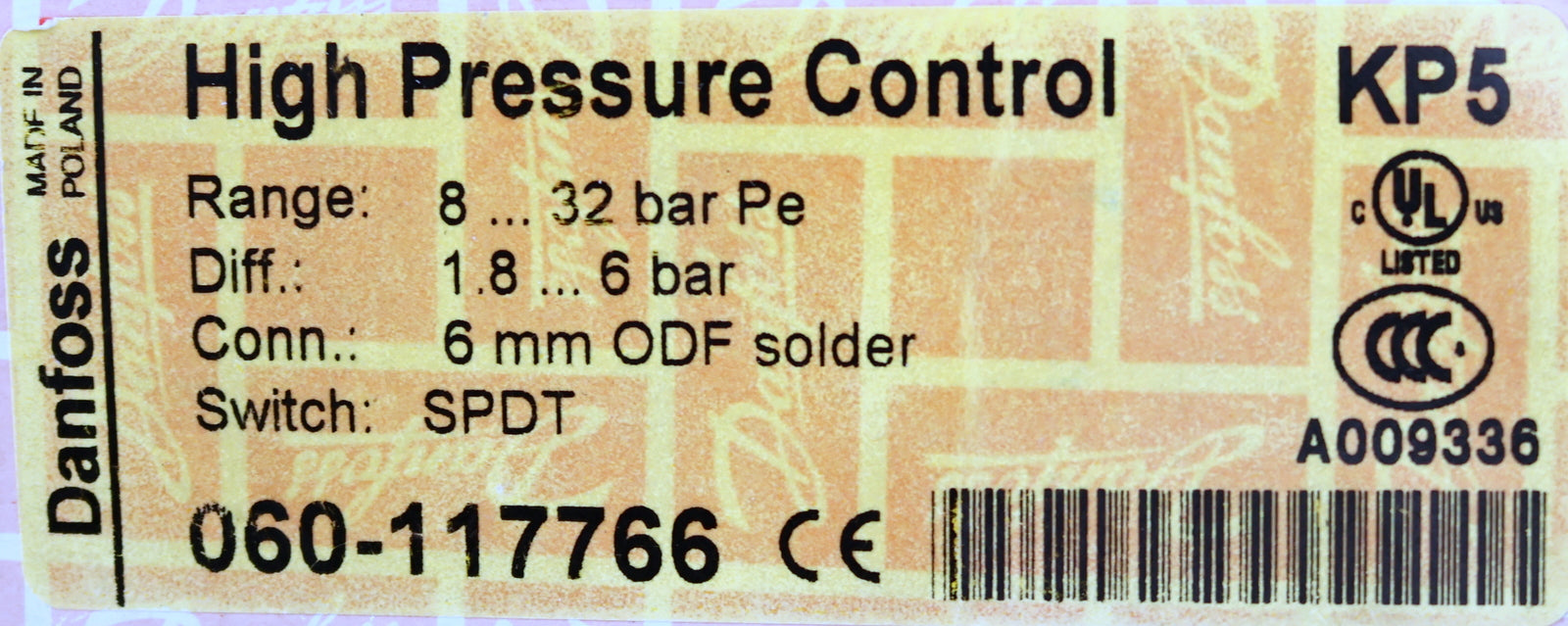 Bild des Artikels DANFOSS-High-pressure-control-Druckschalter-KP5-8-32bar-Anschluss-6mm-ODF