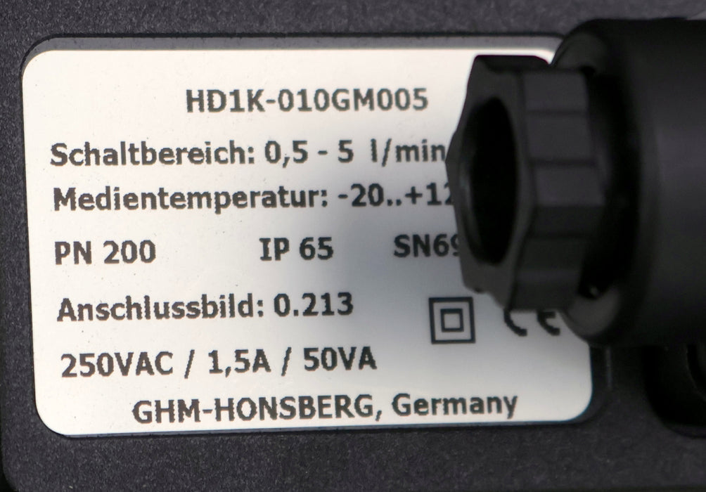 Bild des Artikels HONSBERG-Durchflusswächter-NOVAFIX-HD1K-010GM005-Schaltbereich-0,5-5l/min-H2O