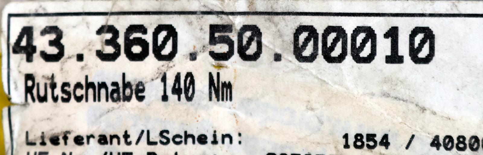 Bild des Artikels PRODAN-Rutschnabe-140Nm-Art.Nr.-43.360.50.00010-140Nm-mit-Riemenprofil-unbenutzt