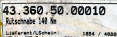 Bild des Artikels PRODAN-Rutschnabe-140Nm-Art.Nr.-43.360.50.00010-140Nm-mit-Riemenprofil-unbenutzt