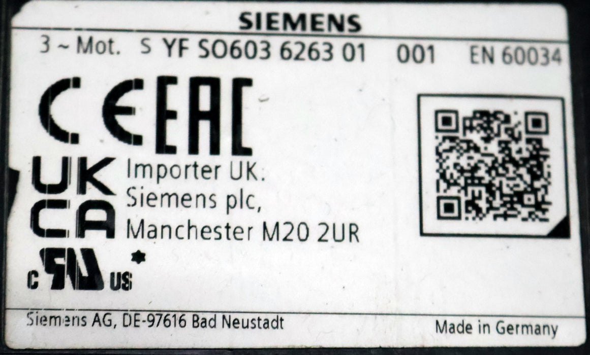 Bild des Artikels SIEMENS-Servomotor-1PH6163-4NF26-Z-286V-107A-37kW-1500U/min-286V-144A-52W-