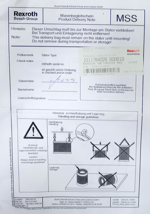 Bild des Artikels REXROTH-MSS-Stator-Motor-MSS200C-050-A1N-NN-R911279907-Ø220mm-in-OVP