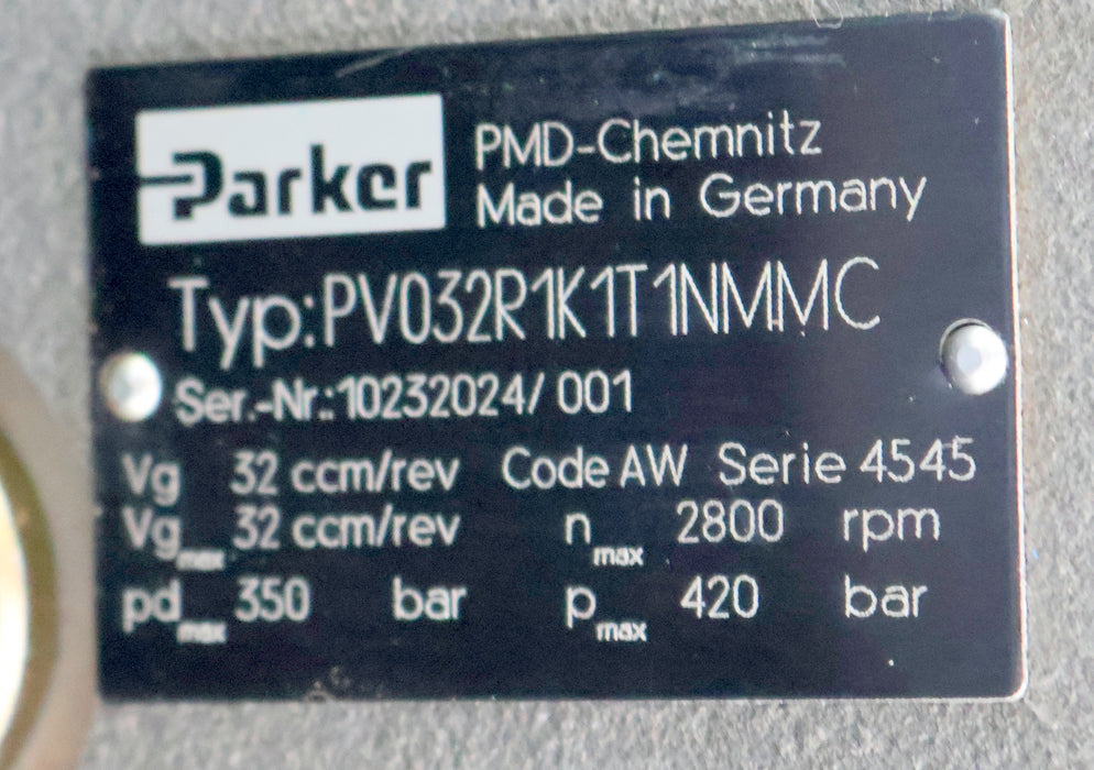 Bild des Artikels PARKER-PVplus-Axialkolbenpumpe-PV032R1K1T1NMMC-n=-2800U/min-Vg=-32cm³/U