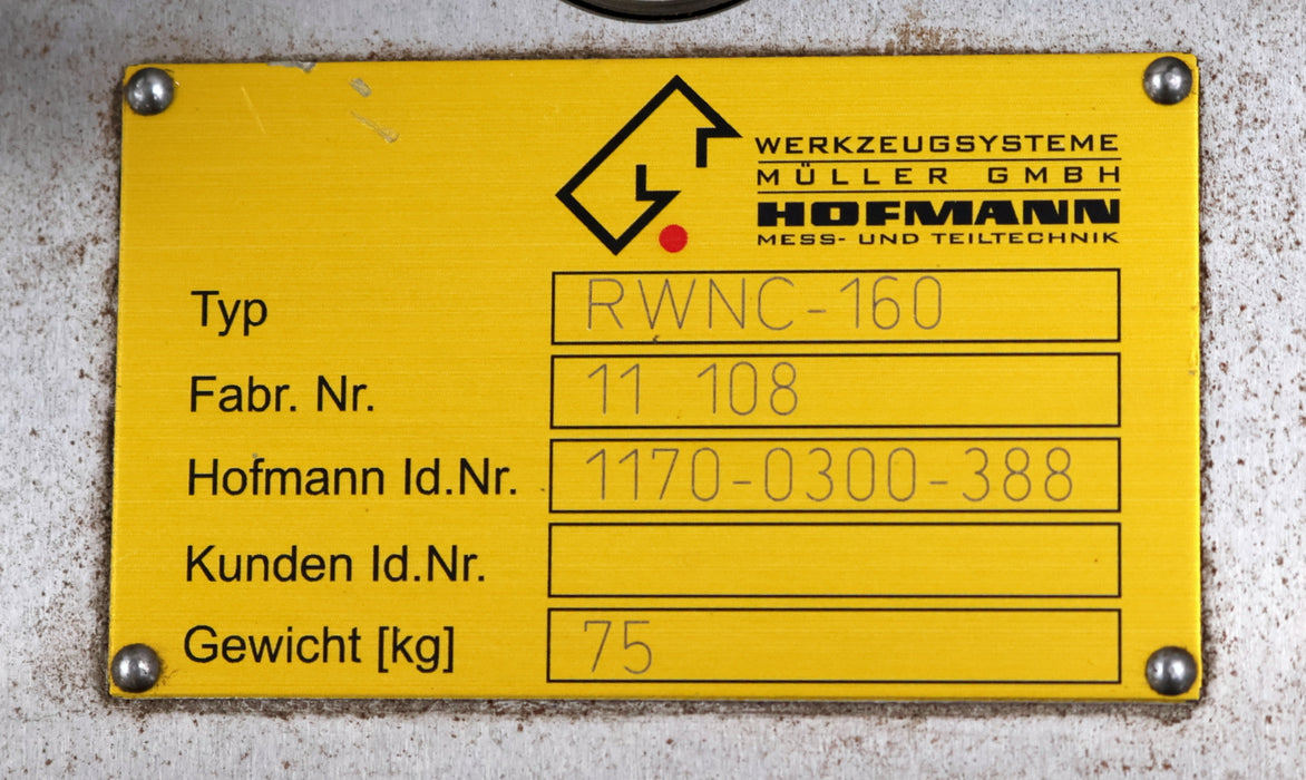Bild des Artikels HOFMANN-Einachsiger-NC-Teilapparat-RWNC-160-DurchlassØ-60mm-!-ohne-Motor-!