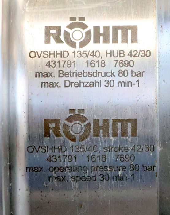 Bild des Artikels RÖHM-Doppelkolben-Spannzylinder-OVSHHD-135/40-Hub-42/30-Art.Nr.-431791-max-80bar